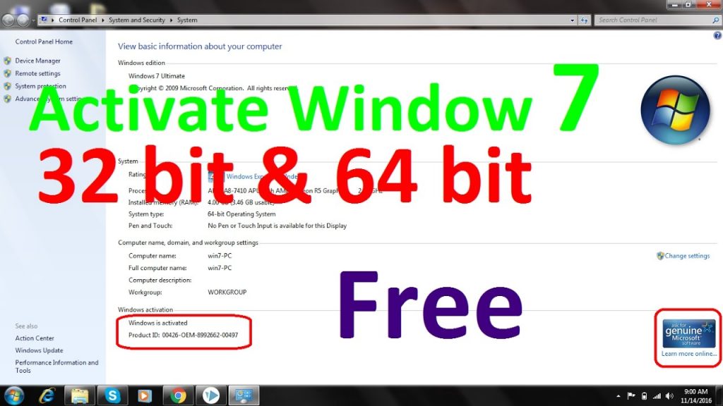 windows 7 ultimate 32 bits product key